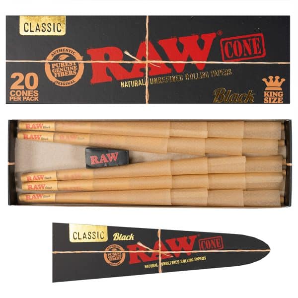 RAW Black Cones - Kingsize - 20 Cones - Afbeelding 2
