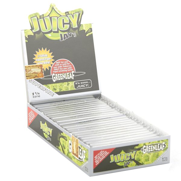 Papier à rouler Juicy Jays Fine Green Leaf - 1 1/4 Quantité : En vrac - Image 2