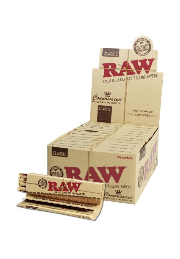 RAW Connoisseur — Kingsize Slim + Pre-Roaded Tips Количество: Коробка — Изображение 3
